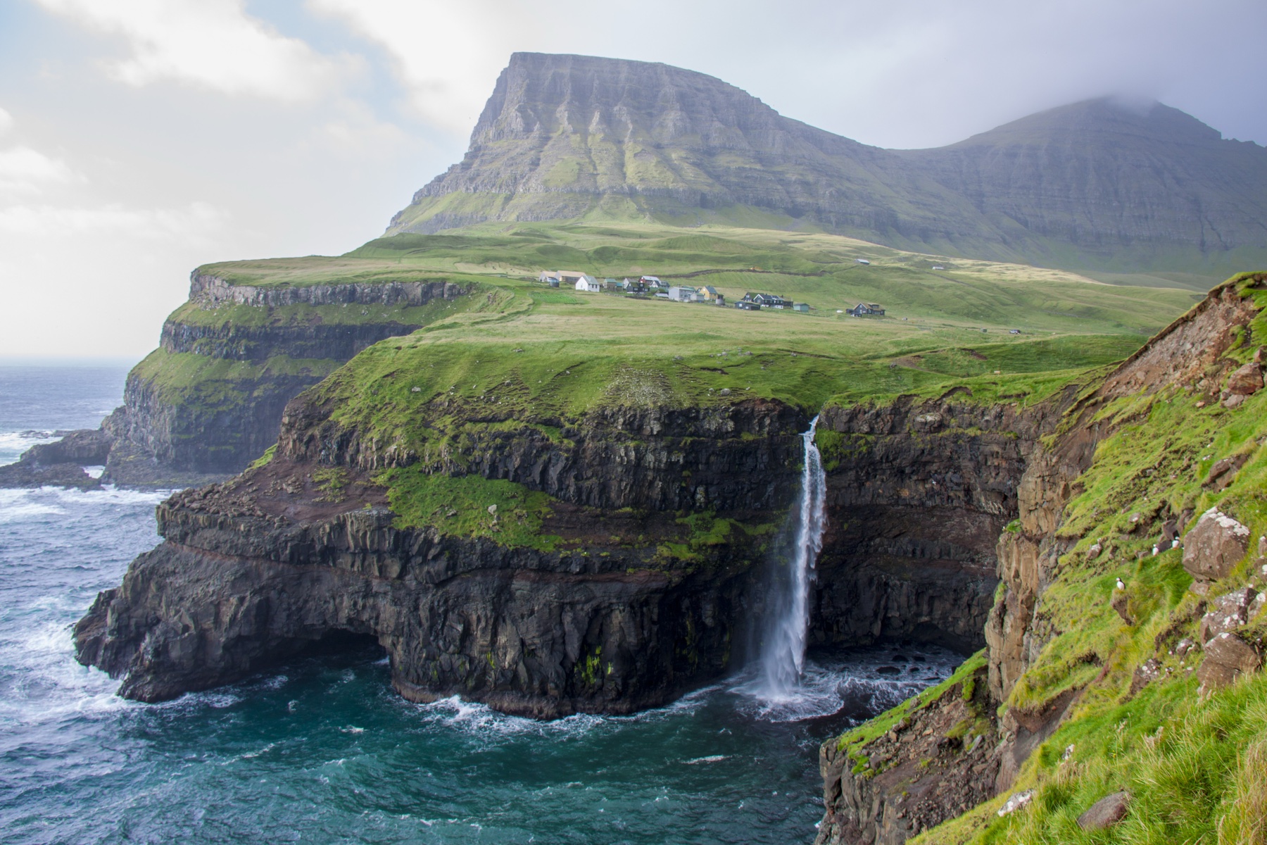 Faroe Islands Cliff Falls